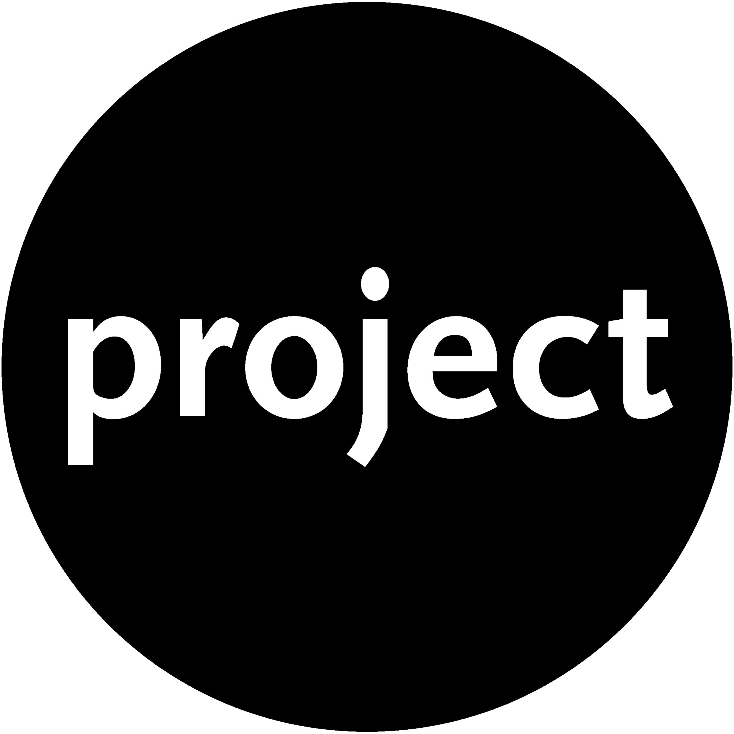 Logo image for Project Arts Centre. Inside a solid is the word 'project' in lower case white lettering