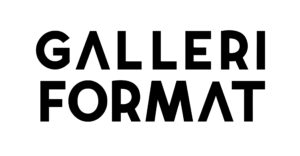 Logo for Galleri Format, back text on a white background